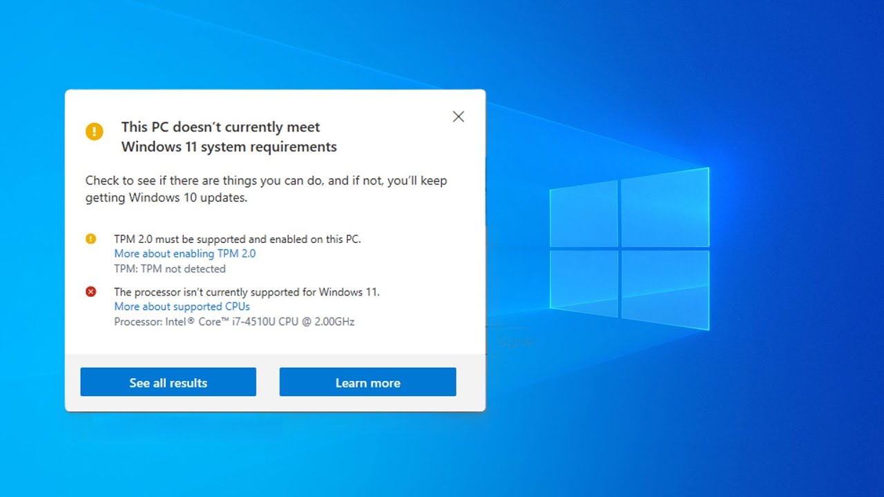 Why Can't I Upgrade to Windows 11